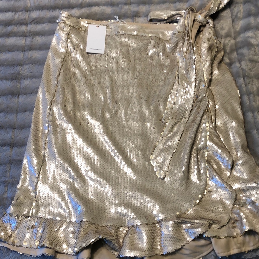 FTF sequin wrap skirt